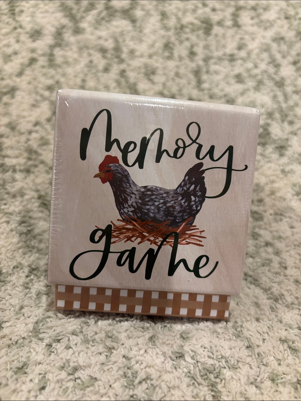 Chicken Meadows Memory Match Game w 30 card Hen Illustrations Boxed Set NWT
